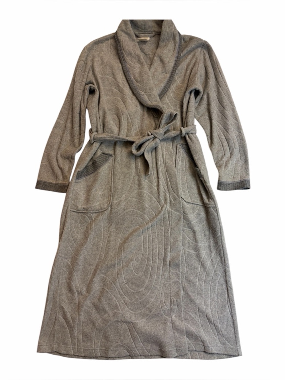 Secret Treasures gray long swirl fleece robe